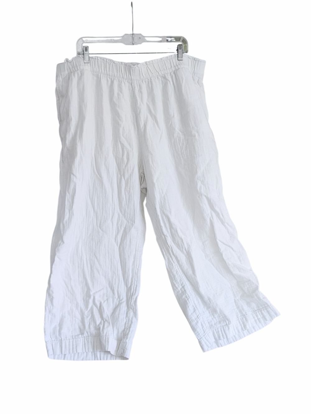 Old Navy White High-Rise Wide Leg Crop Pants Comfort Waistband Plus Size 2X